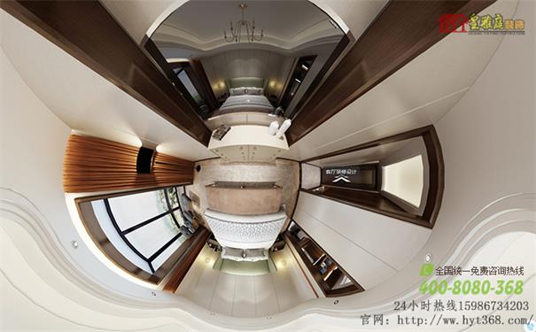 新中式卧室360全景效果图