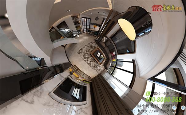 简约复式楼360全景效果图