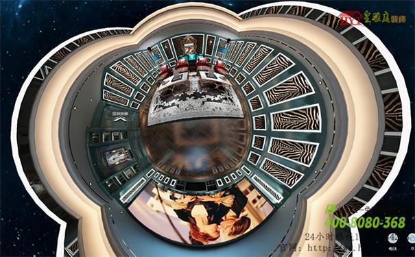 美式影音室360全景效果图